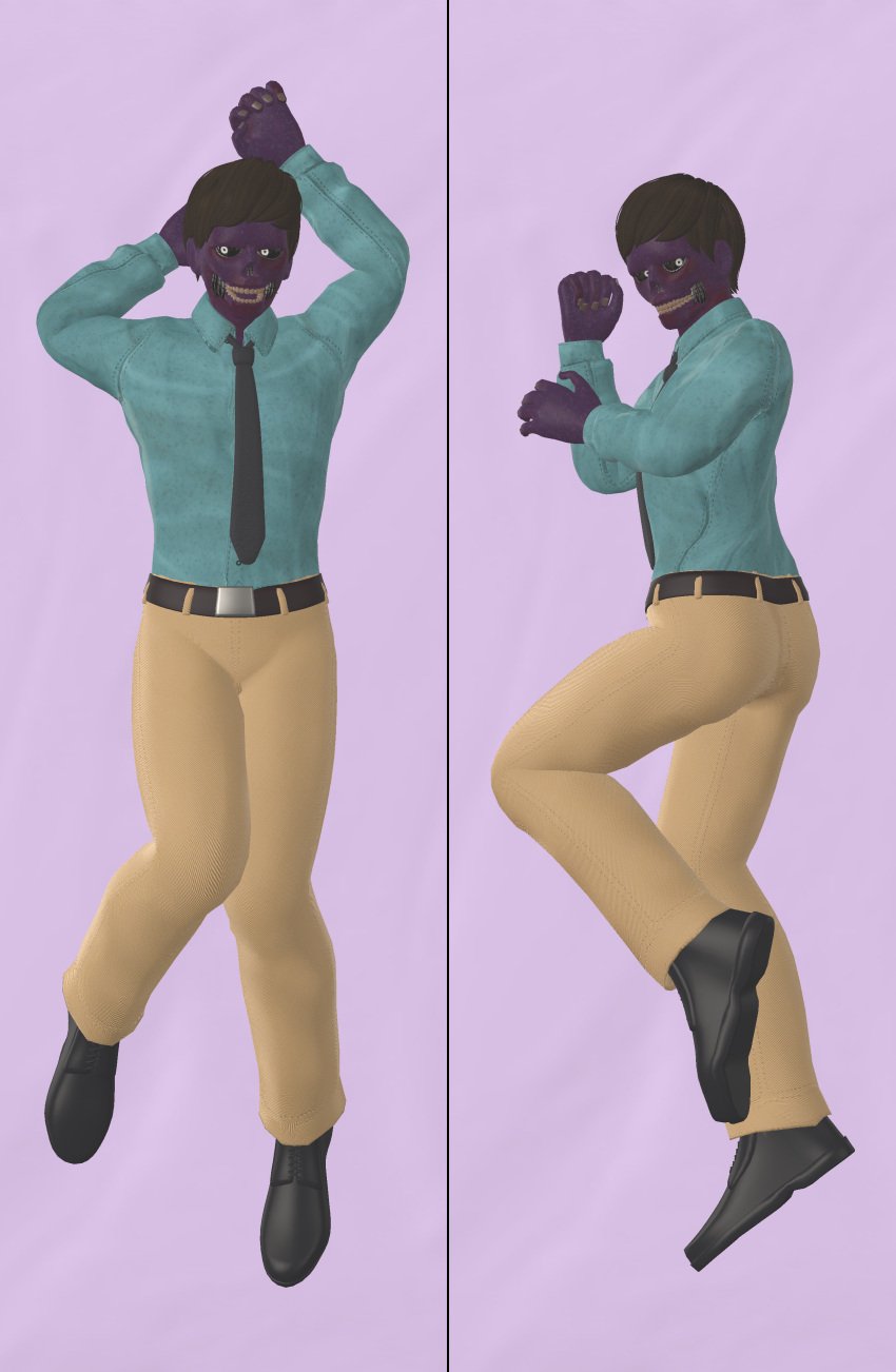 3d dakimakura dakimakura_design five_nights_at_freddy's five_nights_at_freddy's_3 freddy_fazbear's_pizzeria_simulator fully_clothed male male_only michael_afton no_nude purple_body purple_skin source_filmmaker yuuki_momofox