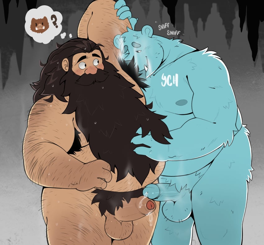 2boys absurdres arm_up armpit_hair armpit_hair_peek bara beard big_belly blush boar completely_nude cowboy_shot dungeon_meshi dwarf erection excessive_armpit_hair excessive_pubic_hair facial_hair fat fat_man furry furry_male furry_with_non-furry hairy highres interspecies knuckle_hair large_pectorals licking licking_armpit long_beard looking_at_another male_focus male_pubic_hair moustache multiple_boys nipples nude obese obese_male original overweight overweight_male pectorals penis penises_touching pubic_hair senshi_(dungeon_meshi) smelling_armpit sparse_ass_hair sparse_chest_hair sparse_navel_hair spazz_bear standing sweat sweaty_armpits thick_arm_hair thick_leg_hair thick_mustache thought_bubble uncensored very_hairy very_long_beard very_sweaty yaoi ych_commission