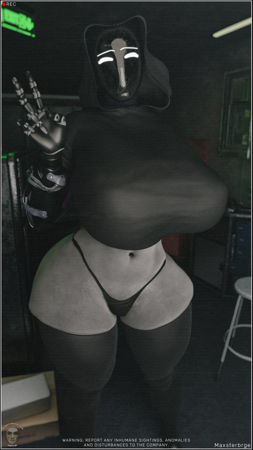 3d 3d_(artwork) 3d_model big_breasts breasts_bigger_than_head camera camera_pov camera_view female female_focus female_only hoodie looking_at_viewer maxsterbrge monster_girl peace_sign robot_girl robot_humanoid robotic_arm text thick_hips thick_legs thick_thighs tight_clothing tight_shirt watermark