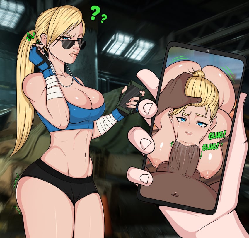 balls big_ass big_breasts big_penis blonde_hair blue_eyes bouncing_ass bubble_butt cassie_cage completely_nude dark-skinned_male dark_penis dark_skin deepthroat face_fucking fat_cock fat_male fellatio fit_female fit_male hand_on_head hips interracial jiggle jiggling_ass looking_at_viewer looking_over_eyewear looking_over_sunglasses male_pov mortal_kombat mortal_kombat_11 mortal_kombat_x motion_lines pale-skinned_female pale_skin phone ponytail pov sunglasses thick throat_fuck tinted_eyewear ugly_bastard ugly_man unseen_male_face workout_clothes zankasen