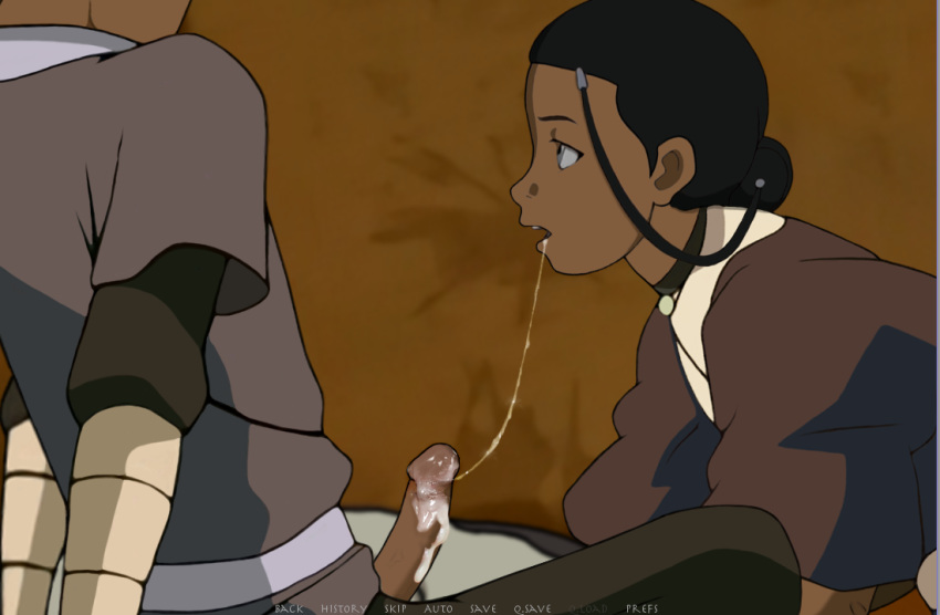 1boy 1girls 2d alternate_legends apexoid avatar_legends avatar_the_last_airbender clothing cum dark-skinned_female dark-skinned_male dark_skin faceless_male female game_cg incest katara male male/female netorare nonbender sokka straight_hair water_tribe