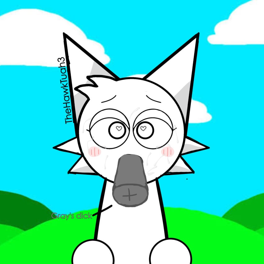 fur furry gray_(sprunki) gray_dick incredibox_mod penis sprunki sucking_penis wenda_(sprunki)