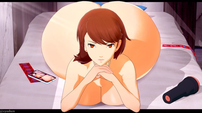 1girls 3d alternate_ass_size alternate_body_type alternate_breast_size ass_bigger_than_head ass_bigger_than_torso ass_over_shoulder big_breasts cyshen enormous_ass hyper hyper_ass looking_at_viewer persona persona_3 solo_female tagme yukari_takeba