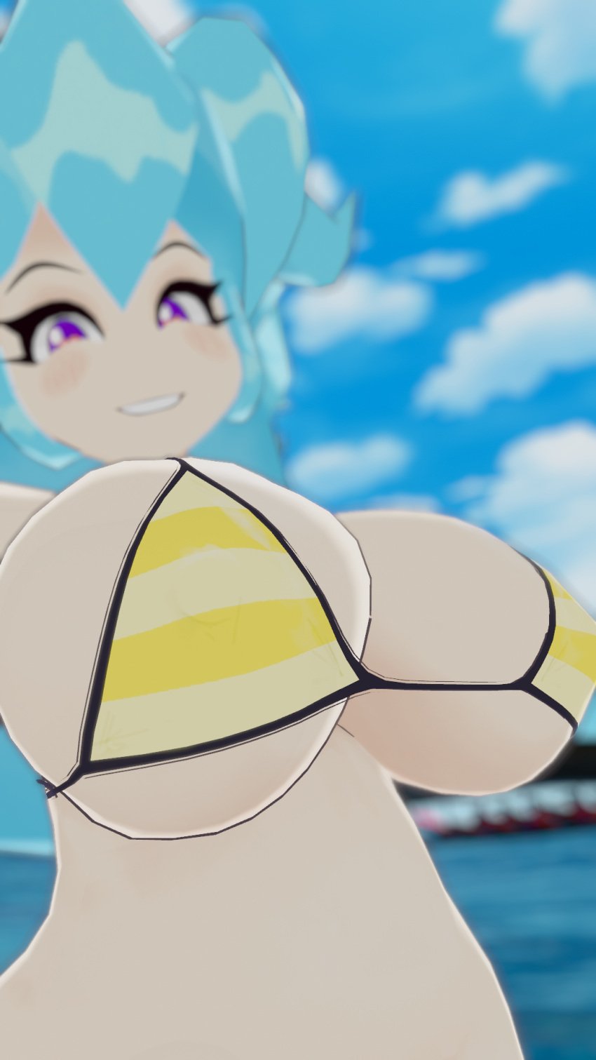 1girls 3d 3d_model beach bikini bikini_top blue_hair chubby chubby_female female female_only friday_night_funkin friday_night_funkin_mod kallylady picture shadsterwolf skyblue skyblue_(friday_night_funkin) skyverse vrchat vrchat_avatar vrchat_media vrchat_model water white_skin yellow_bikini_top