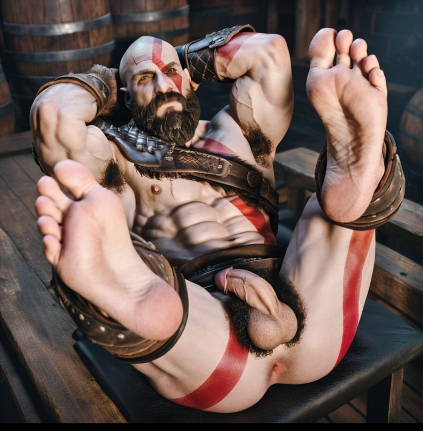 ai_generated bald bald_man beard big_penis erect_nipples erect_penis erection excited facial_hair gay god_of_war kratos large_penis leaking_precum legs_over_head legs_spread legs_up looking_at_viewer male male_focus male_only masculine masculine_male muscle muscles muscular muscular_arms muscular_chest muscular_legs muscular_male muscular_thighs partially_clothed partially_clothed_male partially_nude partially_undressed pecs pectorals pleasure_face precum six_pack solo_male tavern tealfeet veins veiny_muscles veiny_penis