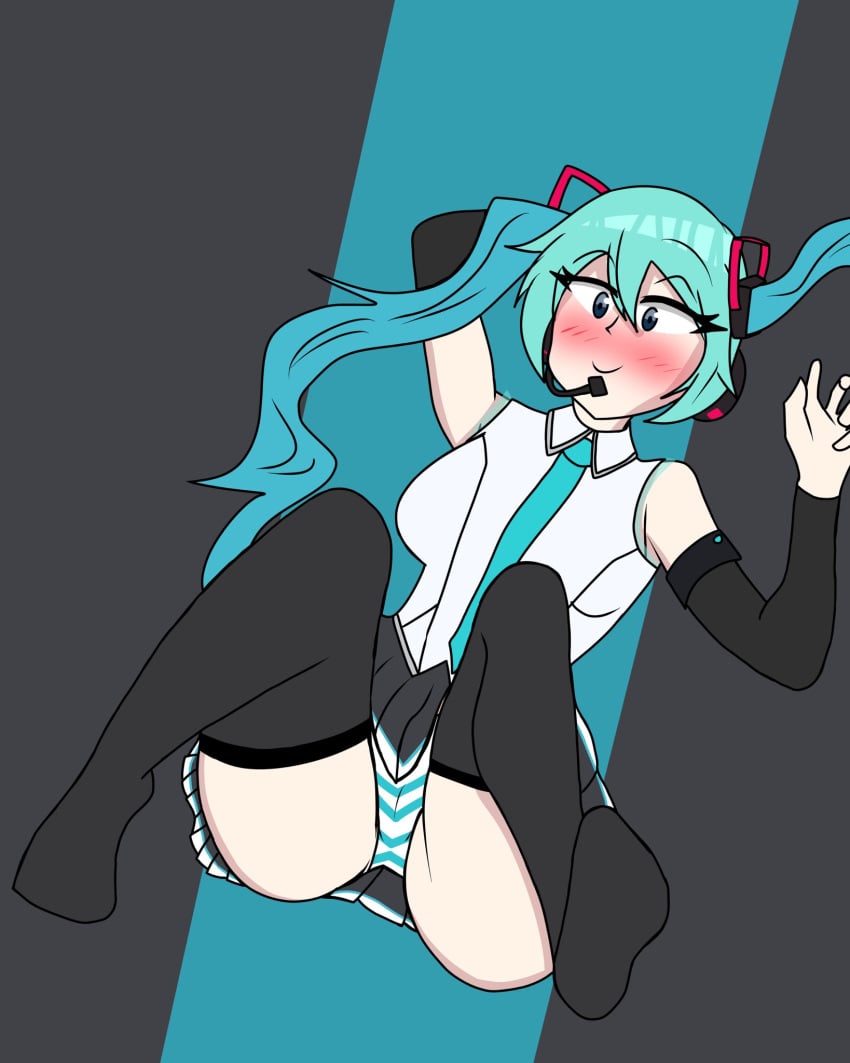 alternate_background alternate_version alternate_version_available amematoi blue_eye blue_eyed blue_eyed_female blue_eyes blue_eyes_female blue_hair clothed female hatsune_miku sfw sfw_version sfw_version_available vocaloid