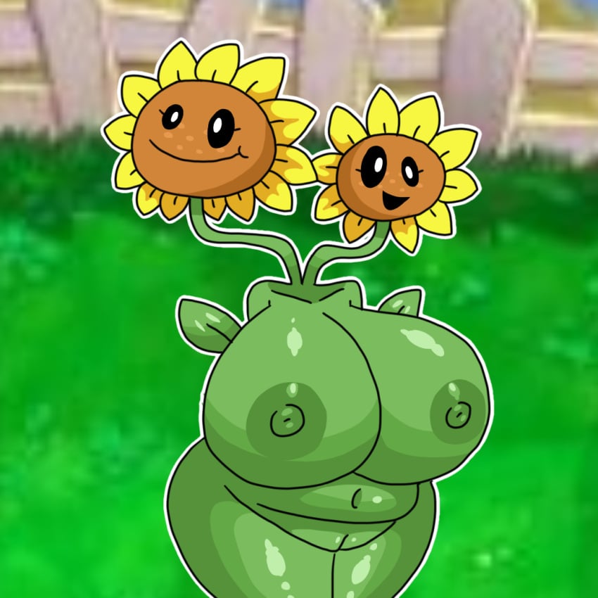 2girls big_ass big_breasts plants_vs_zombies pvz sex sunflower sunflower_(pvz) twin_sunflower_(pvz)