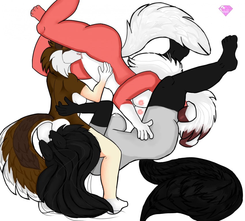 anthro ass breasts canid canine canis cunnilingus diamonds_(artist) domestic_dog female female/female generation_7_pokemon genitals group group_sex hi_res holding_hips holding_partner lycanroc mammal midnight_lycanroc nintendo nipples oral pokemon pokemon_(species) pussy sex threesome trio unknown_species vaginal_penetration