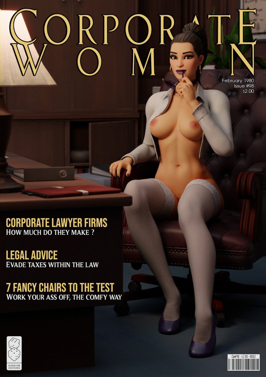 1female 1girl 1girls 1woman 3d 3d_(artwork) anonymous_artist big_breasts black_hair blender_(software) boobs breasts earrings female female_only fortnite high_heels hoop_earrings hulk_(series) jennifer_walters jennifer_walters_(fortnite) looking_at_viewer magazine_cover marvel marvel_comics naked naked_female nipples only_female open_clothes open_shirt ponytail sitting sitting_on_chair solo solo_female solo_focus stockings tagme unknown_artist woman