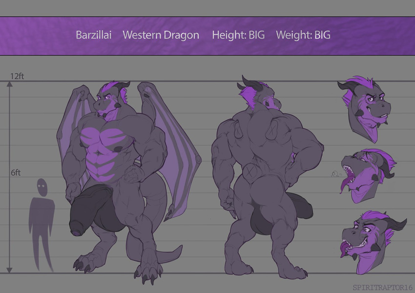 1boy 2016 4_toes anthro balls barzillai biceps big_balls big_muscles big_penis black_nipples black_penis black_scales claws derp_eyes digital_media_(artwork) digitigrade dragon english_text expressions grey_background hair half-erect horn huge_balls huge_cock humanoid_penis looking_at_viewer male male_only membranous_wings model_sheet multicolored_scales musclegut muscular muscular_male nipples nude open_mouth pecs penis purple_eyes purple_hair purple_scales purple_tongue scales scalie signature simple_background smile solo spiritraptor standing teeth text thick_penis toe_claws toes tongue tongue_out two_tone_scales vein veiny_penis western_dragon wings