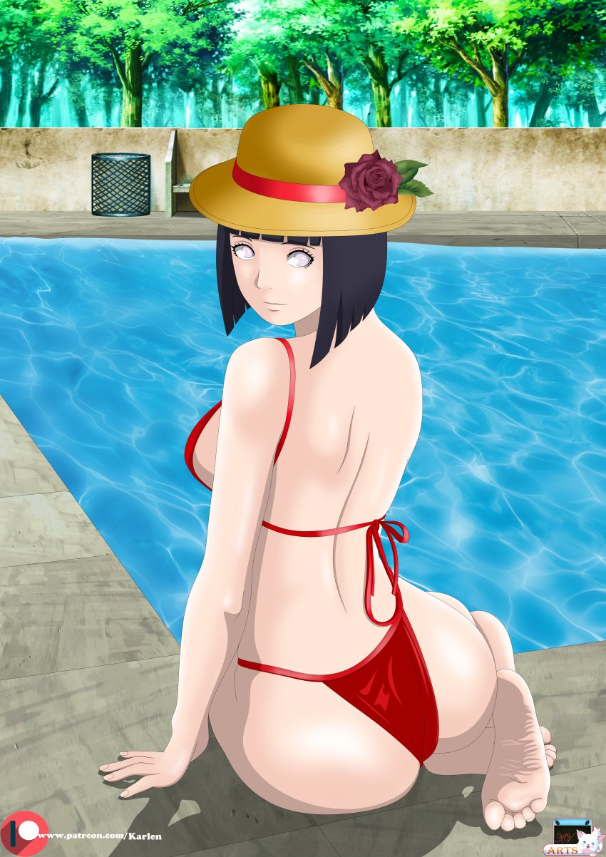 1girls ass bikini boruto:_naruto_next_generations feet foot_fetish half_naked hyuuga_hinata karlen_vardanyan legs milf mother naruto naruto_(series) naruto_shippuden pool poolside soles swimsuit swimwear toes