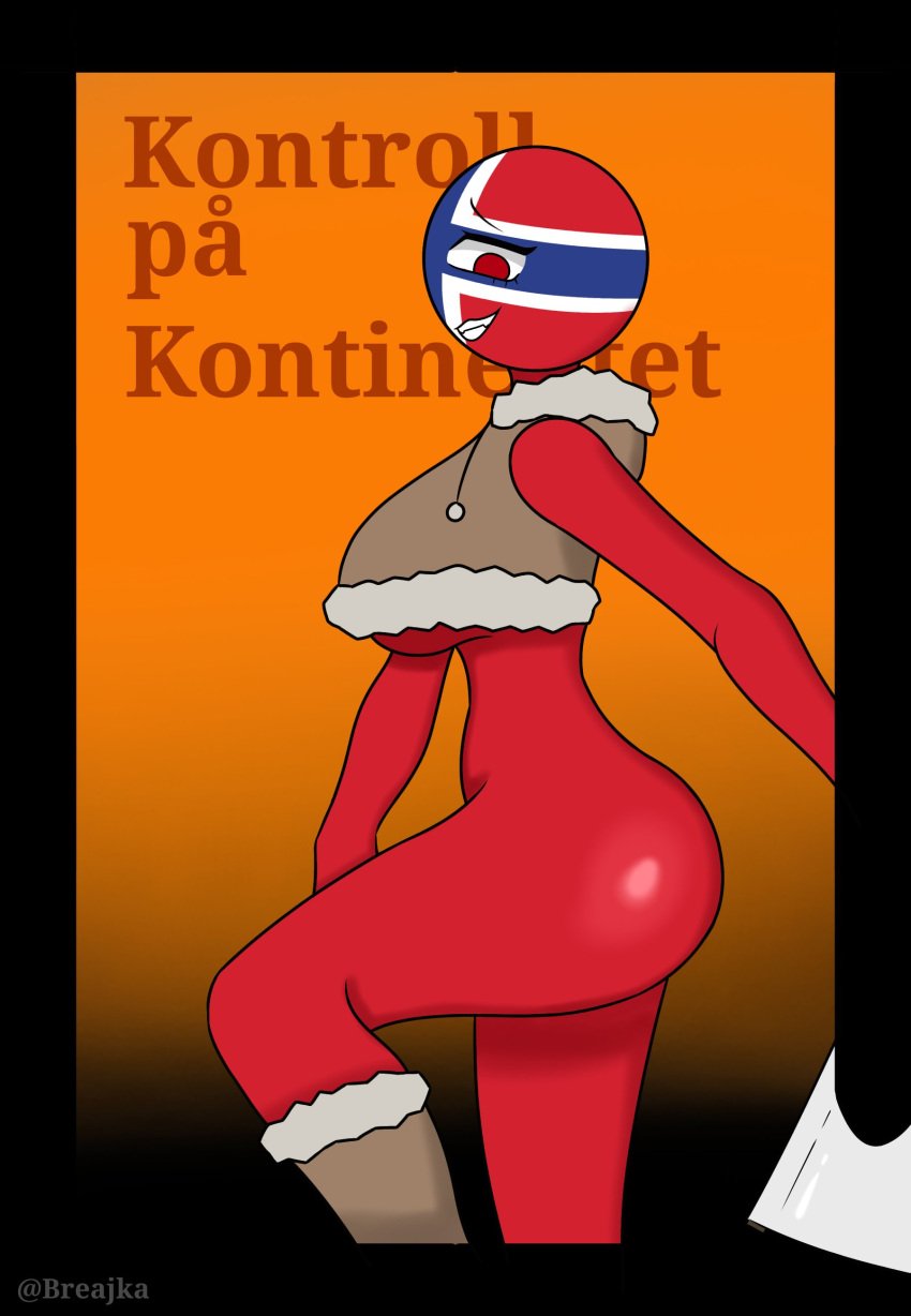 boots breachka countryhumans countryhumans_girl jacket norway norway_(countryhumans) suggestive text