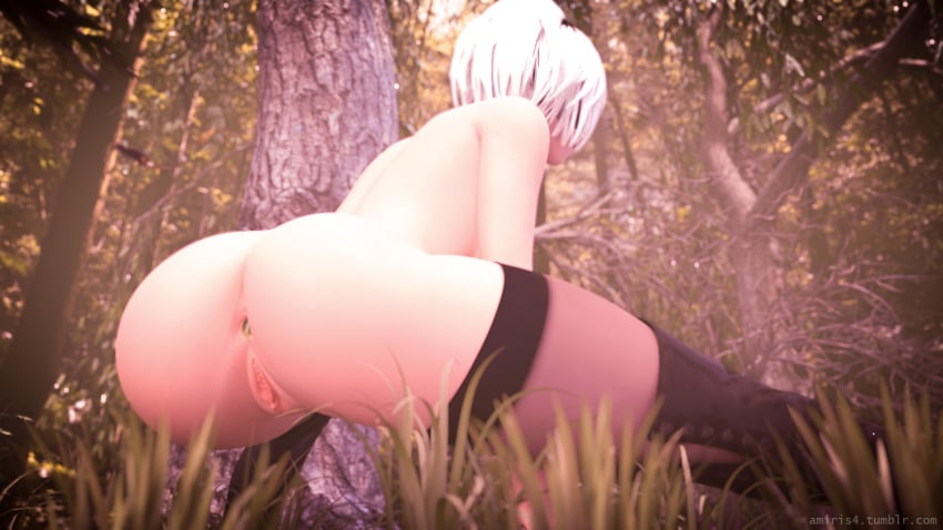 3d amiris4 anus ass female female_only nier nier:_automata pussy solo_focus thighhighs yorha_2b