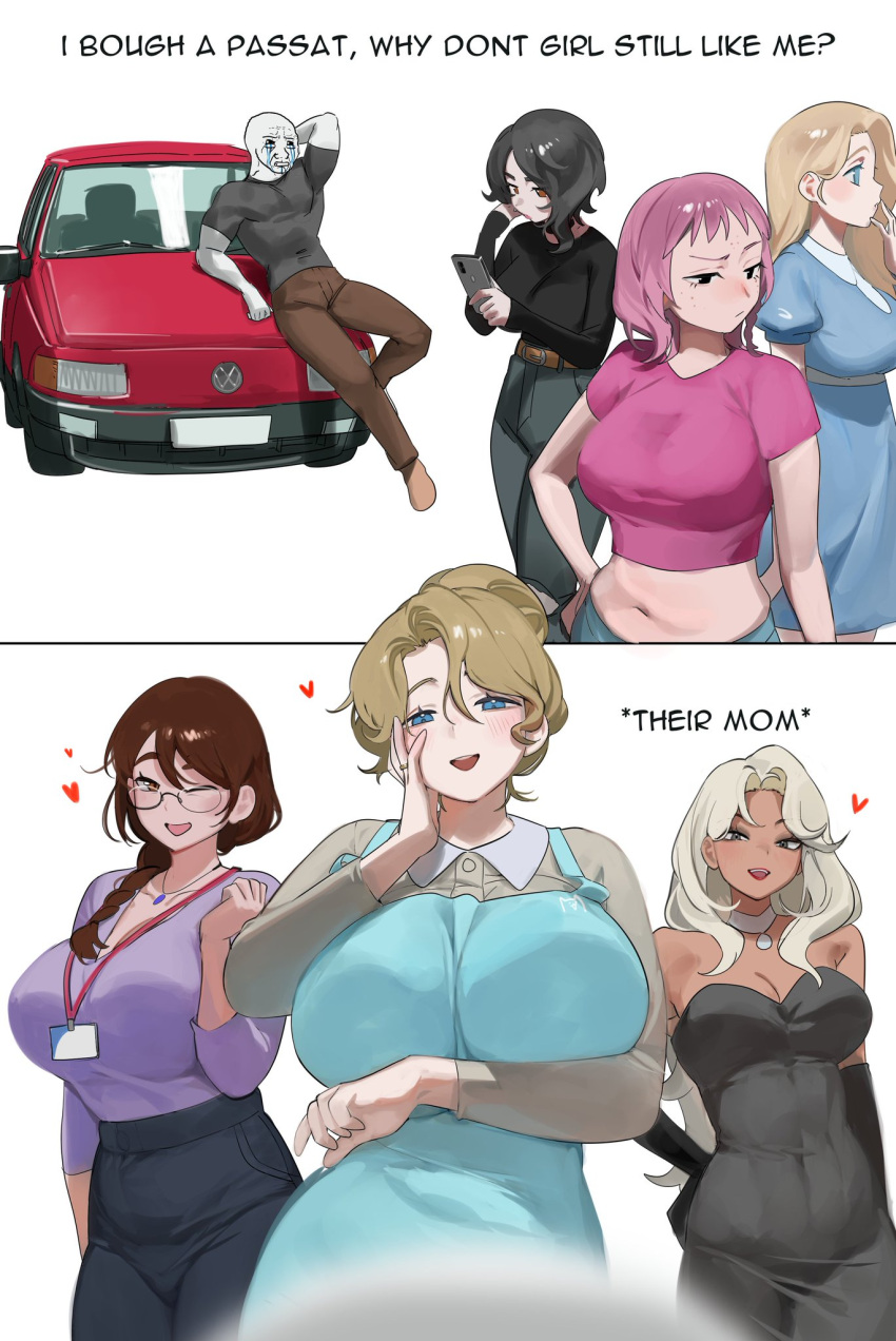 1boy 3girls1boy 3milfs 6boys artist_request big_breasts big_butt black_eyes black_hair blonde_hair blue_eyes braid braided_hair breasts brown_hair brunette brunette_hair car chud clothed crying daddy's_girl doomer_girl english english_text fat_ass female female_abs fit_female fit_male funny green_eyes hazel_eyes huge_breasts large_breasts long_hair male married_woman mature_female mature_woman meme milf milfs mother_and_daughter multiple_girls muscular muscular_male pale_skin pink_hair pink_skin short_hair smile source_request tan_skin tradwife wedding_ring white_hair white_skin wojak wojak_comics