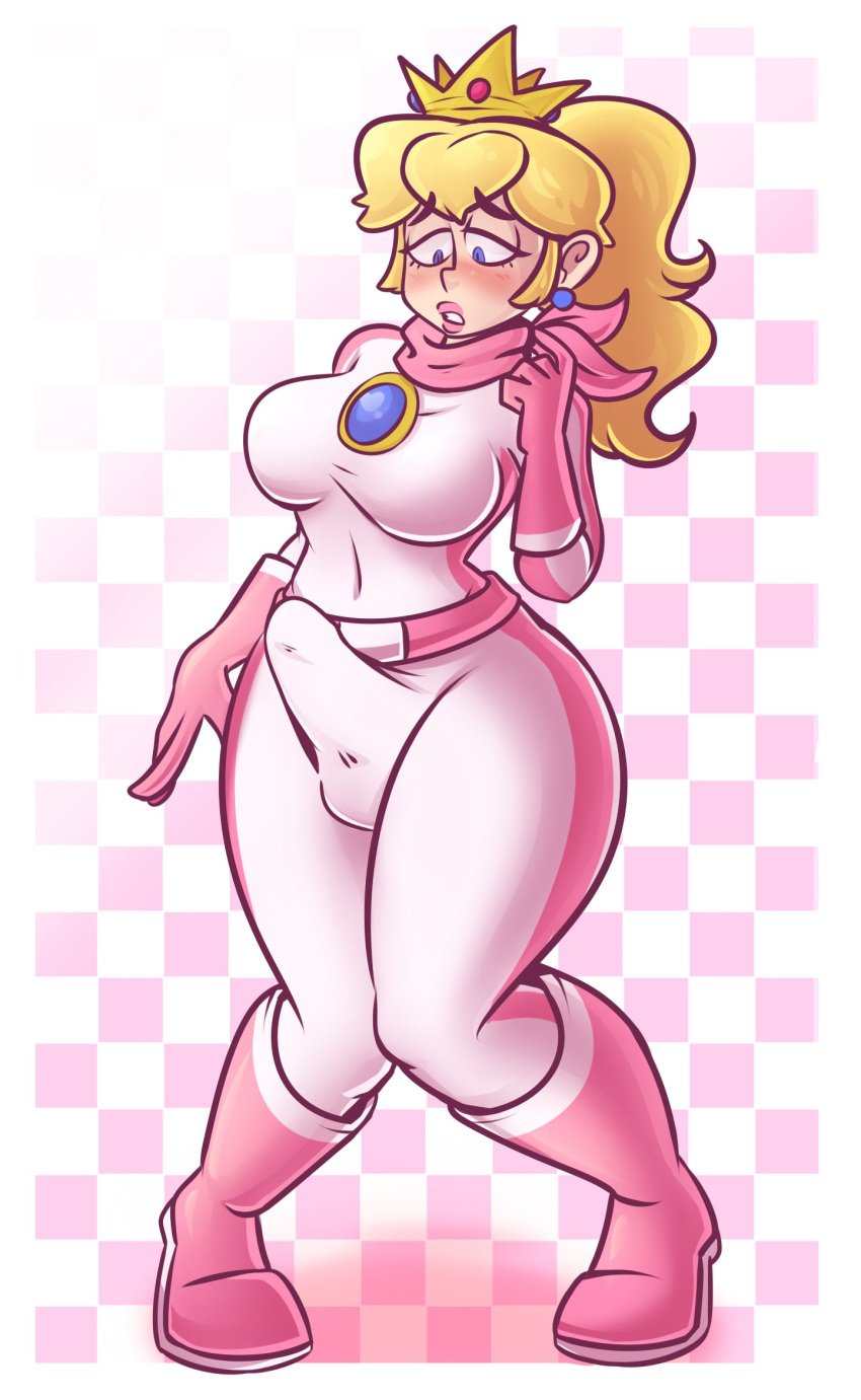 1futa big_breasts boner_in_pants cerealharem cerealharem_(artist) erection erection_under_clothes huge_cock mario_(series) princess_peach solo_futa tagme