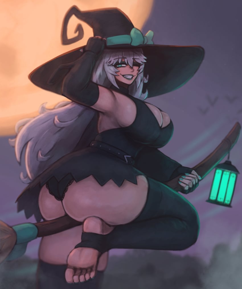 1girls 2024 2d 2d_(artwork) ass big_ass big_breasts big_butt breasts_out broom clothed clothed_female dat_ass feet female female_focus flying_broom frostwallart halloween light-skinned_female light_skin long_hair looking_back looking_back_at_viewer soles solo solo_female virtual_youtuber vshojo white_hair witch witch_costume witch_hat zentreya zentreya_(witch)