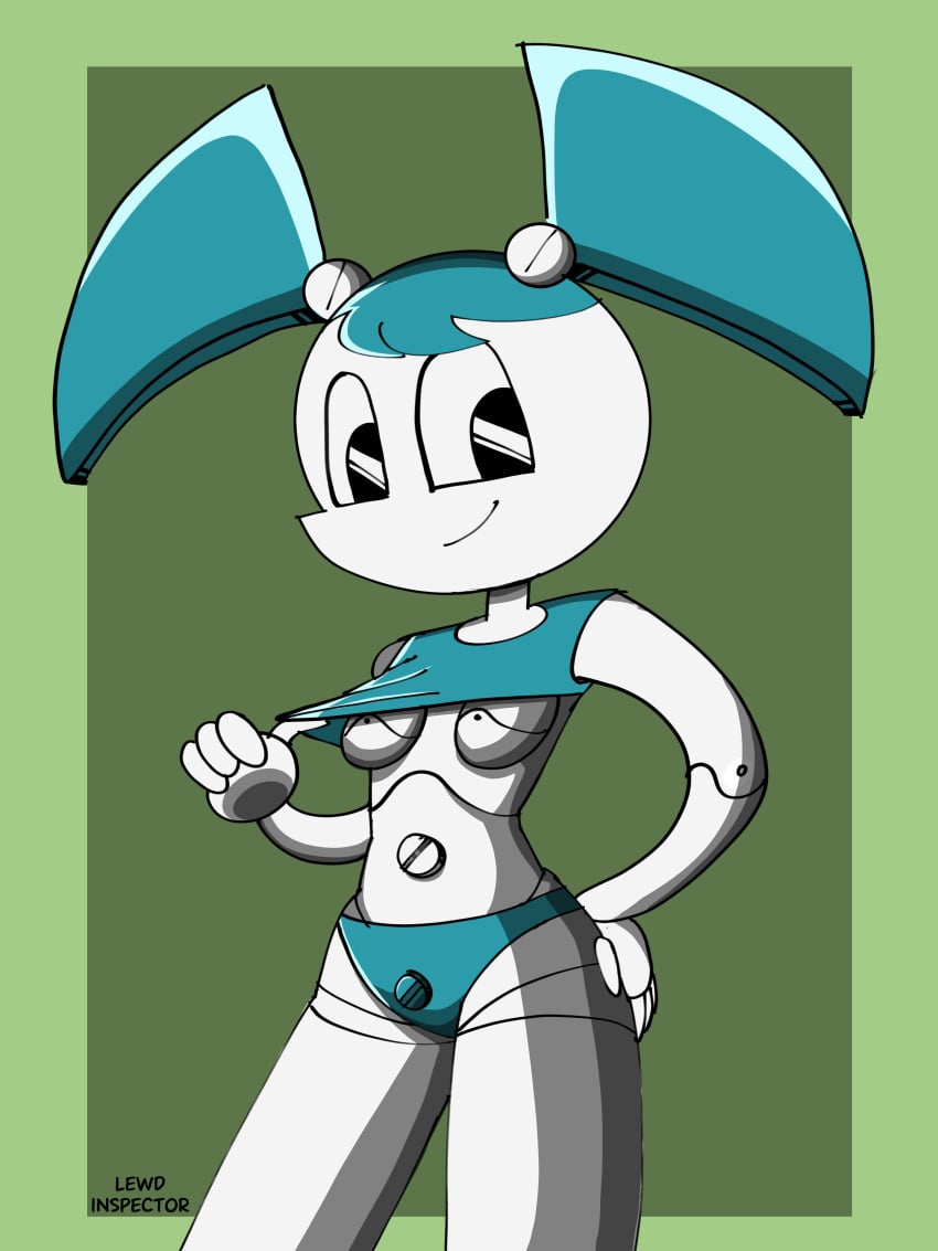 1girls belly belly_button breasts crop_top female female_focus female_only jenny_wakeman lewd_inspector my_life_as_a_teenage_robot nickelodeon robot robot_girl skirt xj-9