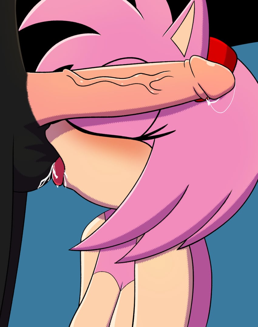 amy_rose ball_licking ball_worship ballsack blazeshine licking partial_male shadow_the_hedgehog sonic_(series) sonic_the_hedgehog_(series) tongue_out