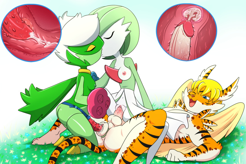 1boy 2girls anal anthro areolae bisexual bisexual_male breasts closed_eyes cowgirl_position cum cum_in_pussy cum_in_uterus cum_inside dildo female female_on_top furry gardevoir generation_3_pokemon generation_4_pokemon girl_on_top green_hair interspecies jaguar kissing lonbluewolf love_train male nipples no_humans on_top onahole open_mouth original_character pegging penetration penis pokémon_(species) pokemon pokemon_(species) pussy reverse_cowgirl_position richard_(rikarda) ride riding roserade sex sex_toy spread_legs threesome uterus vaginal_penetration wings x-ray yuri