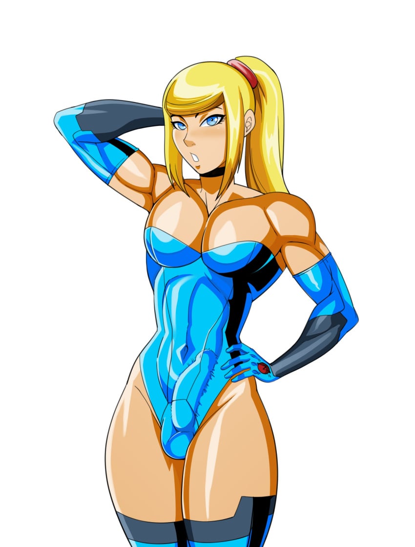 1boy bulge bulge_through_clothing deemlyart erection erection_under_clothes genderswap_(ftm) male male_only metroid penis_outline rule_63 samus_aran solo solo_male