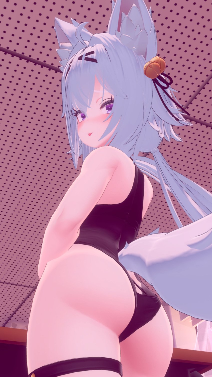 3d ass butt filian filian_(vtuber) filiannevr one-piece_swimsuit tagme virtual_youtuber vrchat vtuber white_hair