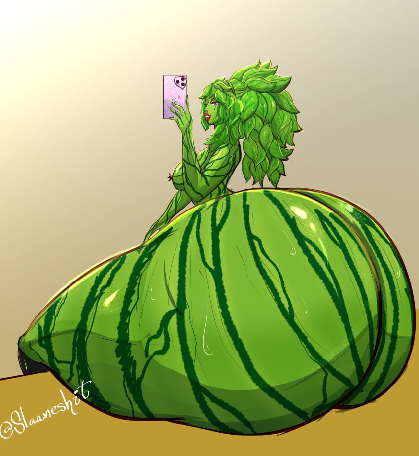 1girls ass_bigger_than_head ass_bigger_than_torso big_breasts hyper hyper_ass hyper_hips hyper_thighs long_hair looking_back massive_ass melon melon_girl slaaneshit solo_female tagme thick_thighs watermelon watermelon_girl wide_hips