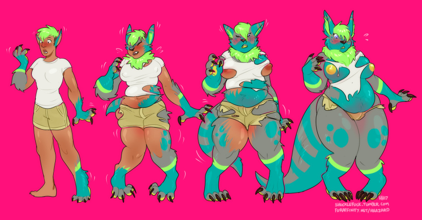 1girls clothing female female_only hhazard hybrid invalid_tag overweight overweight_female tail transformation weight_gain