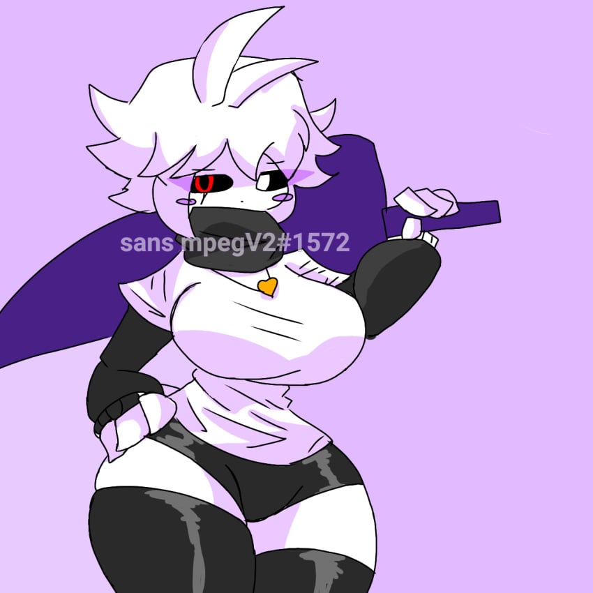 1girls 2d ahoge big_breasts black_sclera breasts chara female_only genderswap_(mtf) looking_at_viewer rebootedmp3g rule_63 solo thick_thighs thighhighs undertale undertale_(series) undertale_au voluptuous watermark white_skin xchara xtale