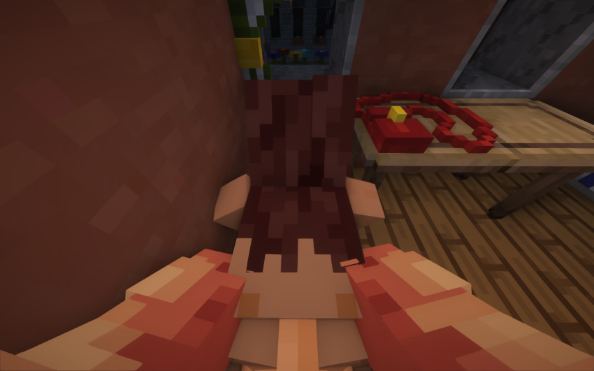 1boy 1girls doggy_style first_person_view mayser37 minecraft oc on_bed original original_character penis sex vproda vprodler