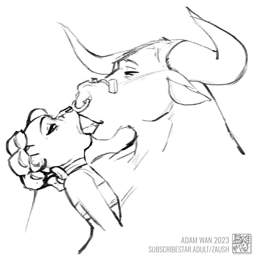 adam_wan beefy bull daddy feline male/female manly size_difference tongue_in_mouth zaush