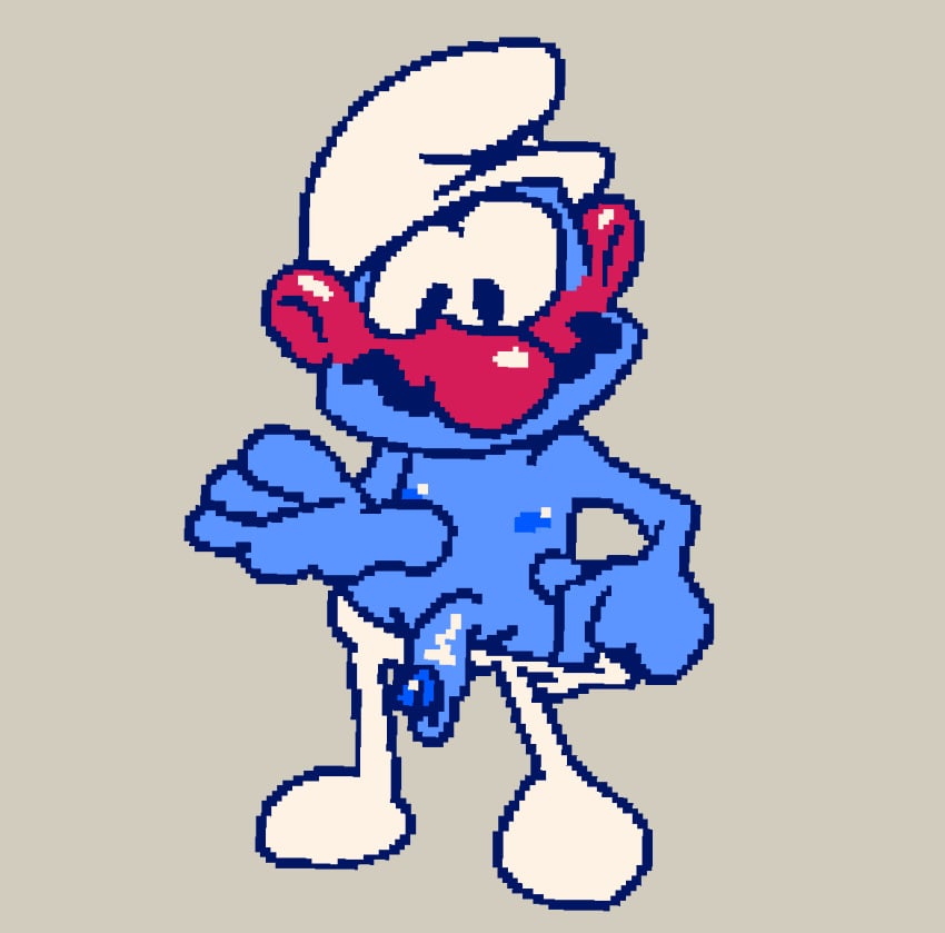 blue_penis blush clumsy_smurf enterman male male_only non-human penis peyo_(copyright) smurf the_smurfs toony