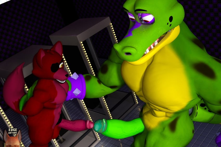 alligator alligator_tail alligatorid alligatorid_humanoid angry angry_face animatronic anthro biceps bound bound_arms bound_legs bound_wrists bowtie bowtie_collar caged cock_kiss completely_naked completely_naked_male completely_nude completely_nude_male crocodile crocodile_tail crocodilian crocodylid devious devious_grin devious_smile eyepatch facial_markings five_nights_at_freddy's five_nights_at_freddy's:_security_breach five_nights_at_freddy's_2 fnaf foxy_(fnaf) green_body green_glans green_nails green_penis holding_person image_set long_eyelashes looking_at_another machine male/male male_focus male_only mohawk mohawk_(hairstyle) montgomery_gator_(fnaf) muscular muscular_male non-human penis_head penis_kiss penis_kissing pink_body red_body red_glans red_hair red_penis reptile reptile_humanoid robot robot_humanoid scottgames spiked_bracelet spotted_body steel_wool_studios surprised_expression tagme tagme_(artist) tail thong trapped two_tone_body worried_expression worried_face worried_look yellow_eyes