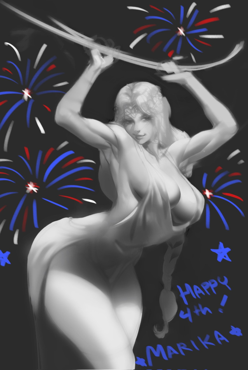 1girls 4th_of_july american big_breasts blonde_hair celebration cleavage elden_ring female female_only fromsoftware milf pixiepowderpuff queen_marika_the_eternal thick_thighs wide_hips