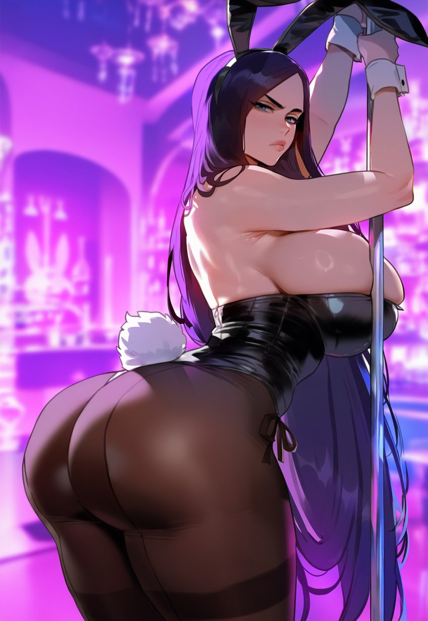 1girls ai_generated artstyle_imitation ass ass_focus ass_up black_hair bleach blue_eyes boobs breast breasts bunny_ears bunny_girl bunny_tail bunnysuit butt cleavage curvaceous curvaceous_body curves curvy curvy_body curvy_female curvy_figure curvy_milf dat_ass exposed_breast exposed_breasts female floox hi_res high_resolution hips hourglass_figure huge_ass huge_breasts inner_sideboob large_breasts light-skinned_female light_skin long_hair massive_breasts milf naughty_face purple_hair sideboob stable_diffusion thiccwithaq_(ai_style) thick_thighs thighs unohana_retsu voluptuous voluptuous_female wide_hips