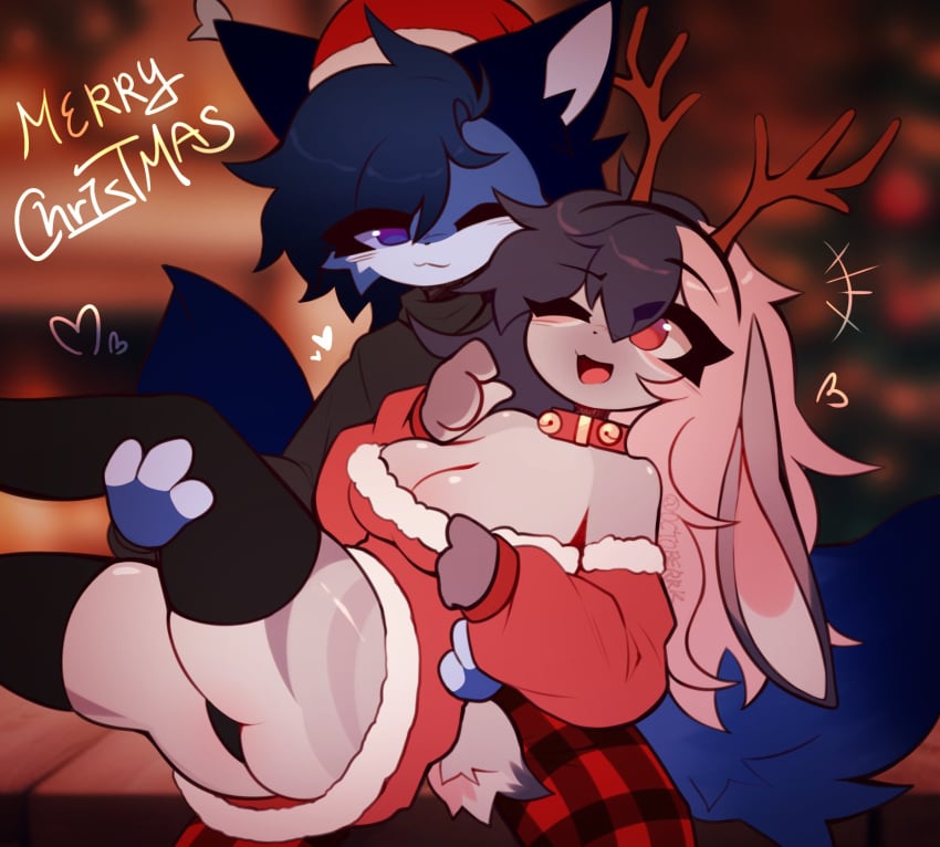 1boy 1girls anthro christmas female male octoberrk