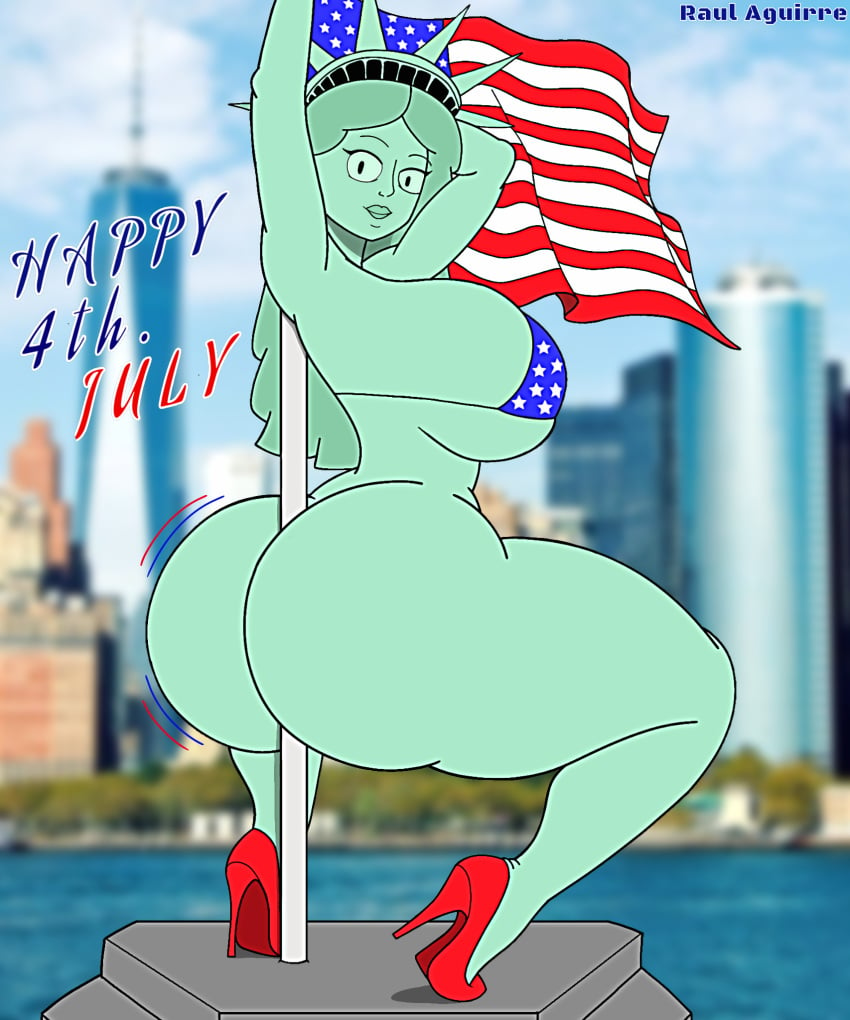 4th_of_july fine_art_parody fourth_of_july high_heels public_domain raul_aguirre statue_of_liberty tagme