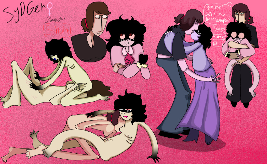 curly_hair difference_size lesbian_kiss lesbian_sex pink pink_floyd roger_waters rule_63 syd_barrett sydger yuri