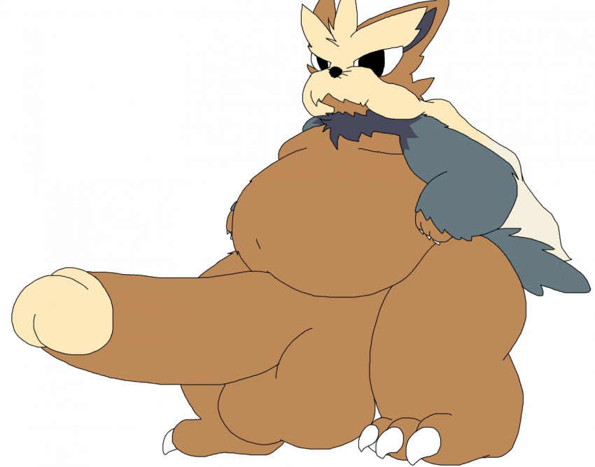 anthro balls belly big_balls big_belly big_penis canine erection huge_balls huge_cock hyper hyper_balls hyper_penis male male_only mammal nintendo overweight overweight_male penis pokémon_(species) pokemon rakashama stoutland video_games wide_hips