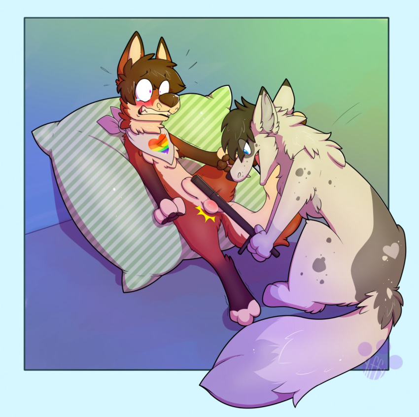 animal_genitalia ballbusting balls baton canid canine cbt cock_and_ball_torture female femdom fox furry furry_only gay_pride male male/female malesub pain sheath tagme tears yiffy1234