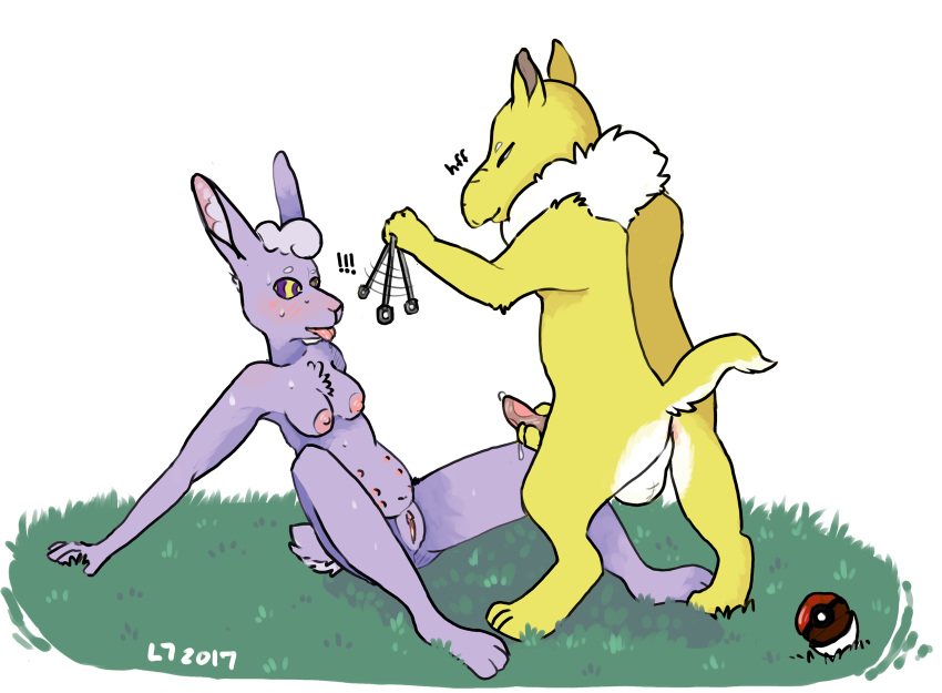 female hypno hypnosis interspecies lagomorph lustylamb male mammal mind_control nintendo penis poképhilia pokemon pokemon_(species) pokemorph presenting pussy rabbit straight tapir video_games