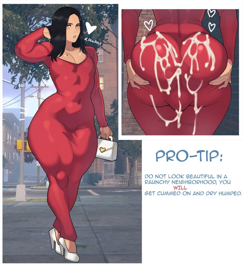 1boy 2026 2d ass ass_focus big_ass black_hair bubble_butt clothed clothing cum cum_on_ass cum_on_body cum_on_clothes dat_ass doughy_ass dress fat_ass femboy femboy_dilf gay grabbing_another's_ass grabbing_ass guilty_gear guilty_gear_strive hearts high_heels johnv long_hair makeup male male_only non-nude outdoors outside panels public purse red_dress red_eyes solo solo_male testament_(guilty_gear) thick_thighs tight_clothing unseen_male yaoi