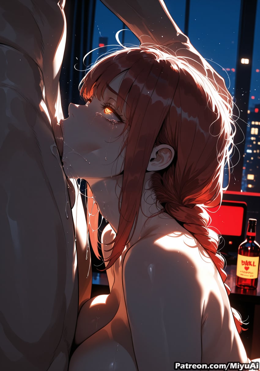 makima_(chainsaw_man) chainsaw_man mature_female milf plump miyuai ai_generated ai_assisted thick_thighs thick_ass thick thick_legs thick_hips thick_butt wide_hips wide_thighs voluptuous voluptuous_female curvy curvy_figure curvaceous curvy_female female breasts 1girl braid rating:explicit 1boy nude night hetero fellatio oral large_breasts saliva solo_focus penis single_braid sky bangs sidelocks braided_ponytail blush bare_shoulders yellow_eyes eyebrows_visible_through_hair