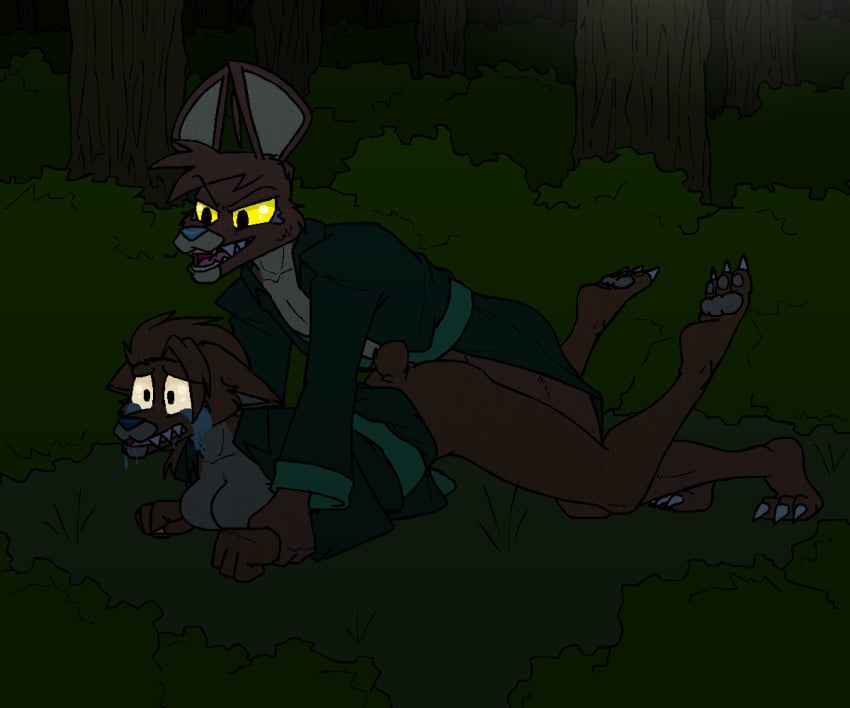 3_toes 4_fingers 6:5 ambiguous_penetration anthro bear bear_tail blude550 blue_nose blush blush_lines bodily_fluids breasts brown_body brown_fur butt claws clothed clothing coat conker's_bad_fur_day crying detailed_background digital_media_(artwork) dominant duo ears_back ears_down feet female female_penetrated fingers forced from_behind_position fur grass green_clothing green_coat green_topwear hair holding_down holding_partner_down holding_wrists male male/female male_penetrating male_penetrating_female mammal messy_hair military military_clothing military_uniform multicolored_body night on_ground open_clothing open_mouth outdoor_background outside pawpads penetration pinned pivoted_ears plant prone_bone_position rape rareware sex sharp_teeth shrub speed_bump_position story story_in_description tail tan_body tan_fur tears tears_of_desperation tears_of_fear tears_of_pain tediz teeth toe_claws toes tongue topwear tree uniform yellow_eyes yellow_sclera