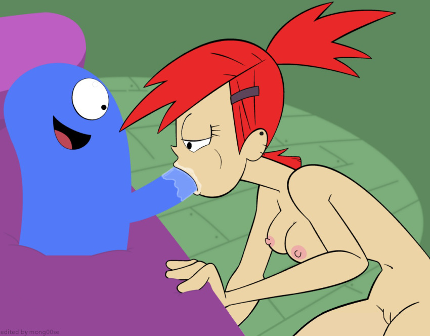 areola bloo breasts cartoon_network chunk duo female female_on_humanoid foster's_home_for_imaginary_friends frankie_foster hair human human_on_humanoid humanoid imaginary_friend male male_penetrating mammal nipples nude oral oral_penetration penetration penis pussy red_hair saliva straight tongue