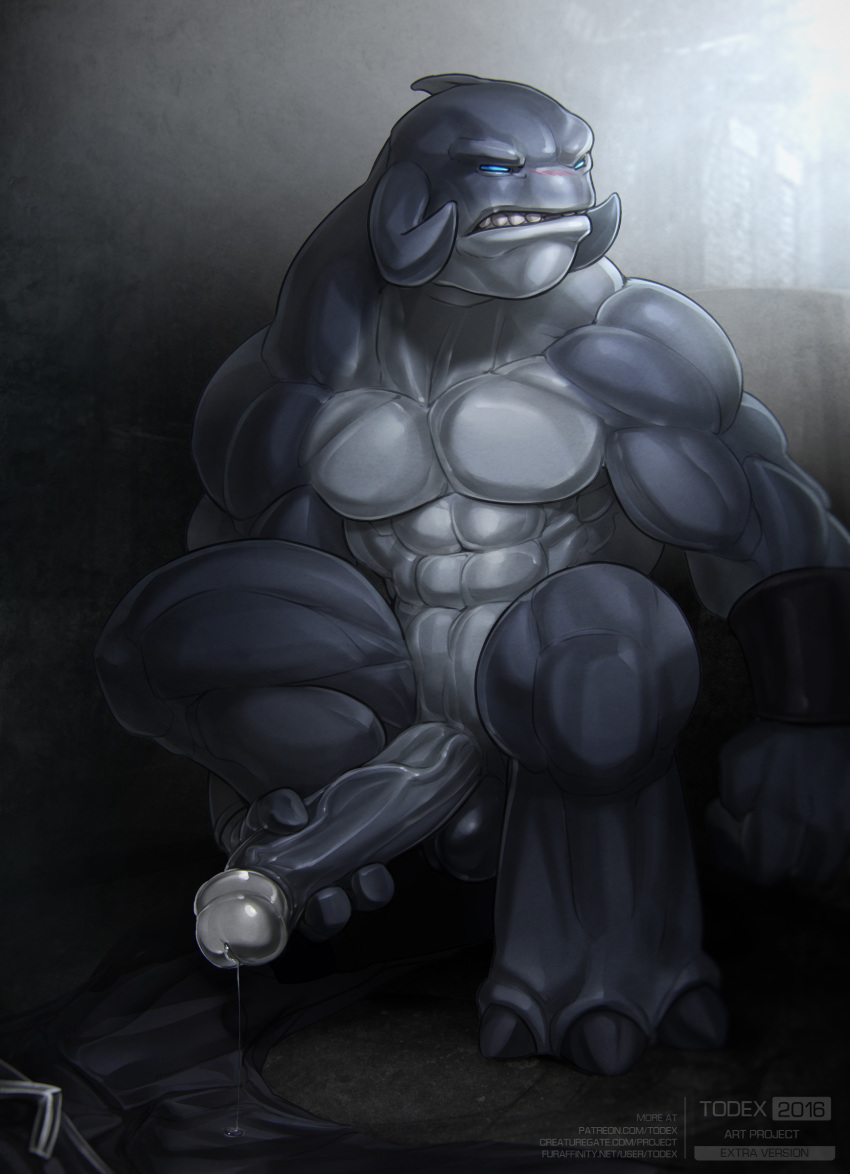 abs alien big_penis blush erection foreskin gantu hi_res lilo_and_stitch looking_aside male male_only masturbation monster muscular muscular_male nude penis precum precum_string solo stealth teeth todex uncircumcised uncut vein veiny_penis wristband