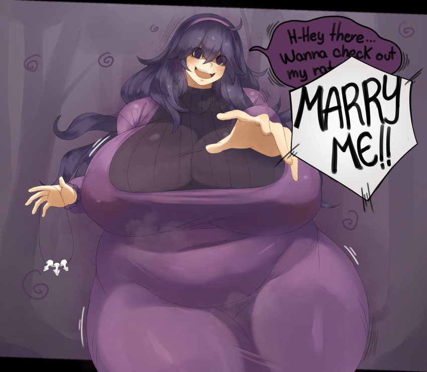 1girls alternate_body_type alternate_breast_size bbw breasts busty chubby clothed fat female hex_maniac hi_res hips huge_breasts light-skinned_female light_skin long_hair massive_breasts nintendo overweight overweight_female pale-skinned_female pale_skin pokemon pokemon_xy purple_eyes purple_hair simple_background stackydraws thick_thighs thighs venus_body voluptuous wide_hips