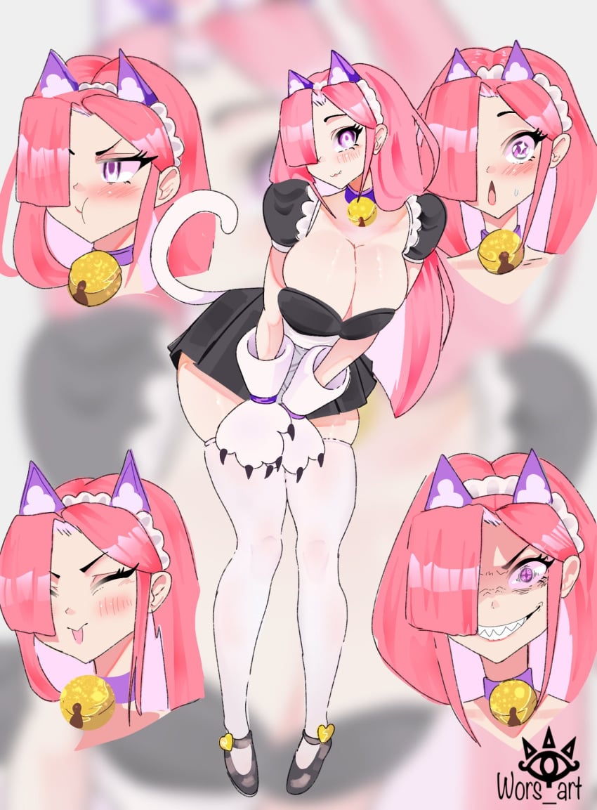 1girls 2024 big_breasts brawl_stars breasts cat_ears cat_maid catgirl colette_(brawl_stars) female maid maid_outfit pink_hair pinku_pawlette supercell tagme wors_art