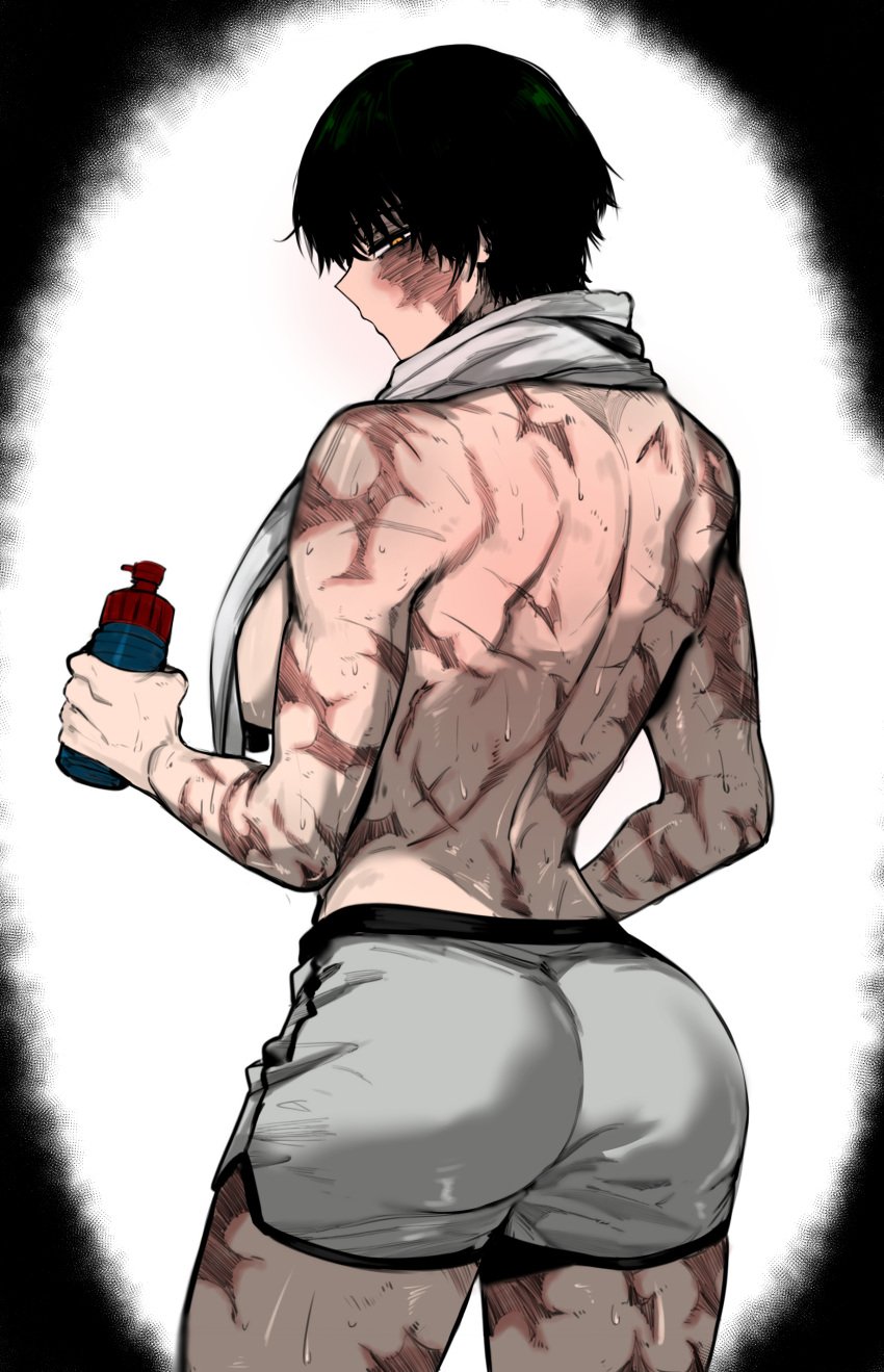 after_training ass back_view colored edited jujutsu_kaisen masoq095 panties training water_bottle zenin_maki