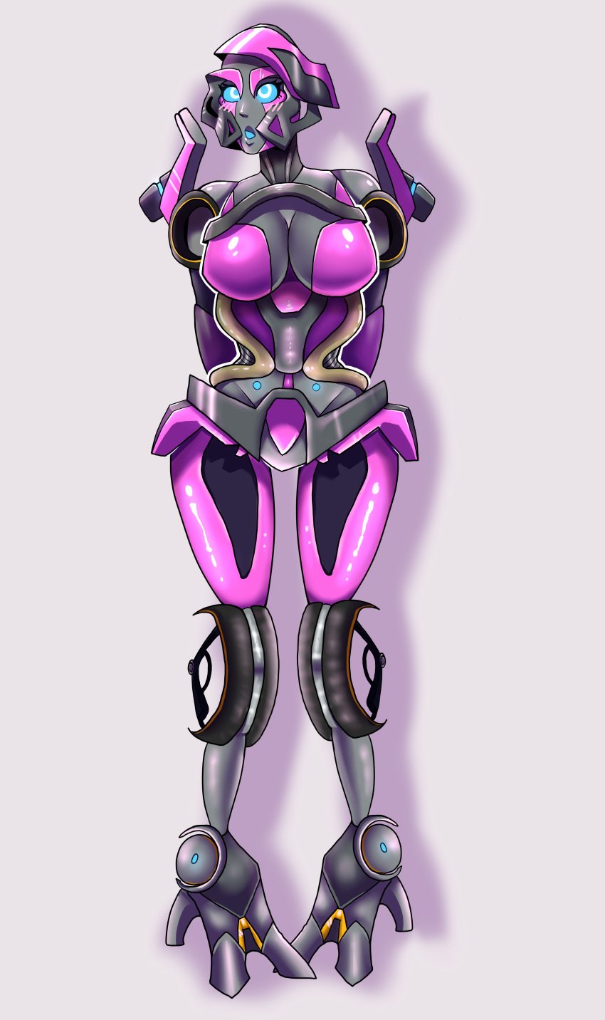 1girls arcee arcee_(bayverse) big_breasts blue_eyes blush eyelashes female female_only rainbowpaw2015 robot robot_girl robot_humanoid solo solo_female transformers transformers_(bayverse)