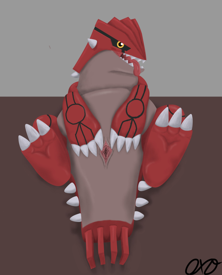 female groudon legendary_pokémon nintendo no_humans orcaxdragon pokémon_(species) pokemon solo video_games